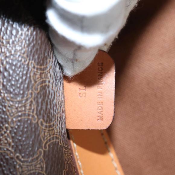 CELINE Macadam Canvas Boston Bag PVC Leather Brown Auth mr364 - Picture 12 of 16